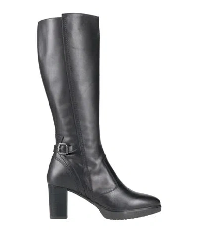 Nero Giardini Woman Boot Black Size 6 Leather In Blue