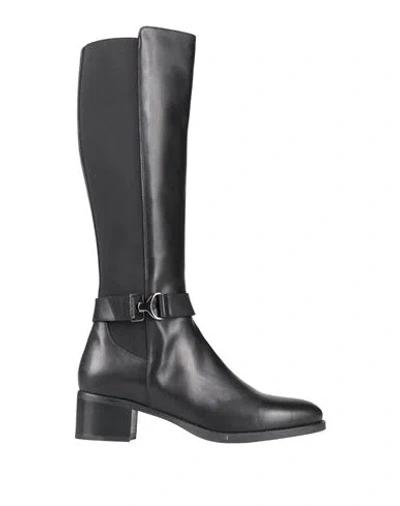 Nero Giardini Woman Boot Black Size 6 Leather, Textile Fibers