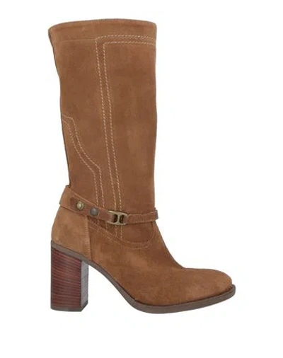 Nero Giardini Woman Knee Boots Camel Size 6 Soft Leather In Beige