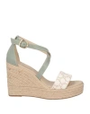 Nero Giardini Woman Espadrilles Sage Green Size 7 Leather In Sage Green