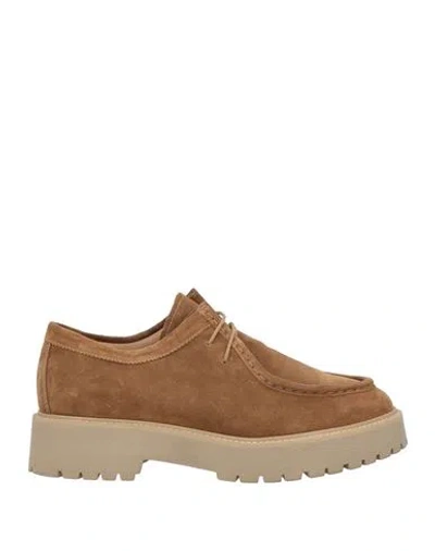 Nero Giardini Woman Lace-up Shoes Camel Size 7 Leather