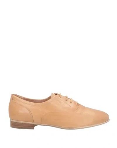 Nero Giardini Woman Lace-up Shoes Camel Size 8 Leather In Sand