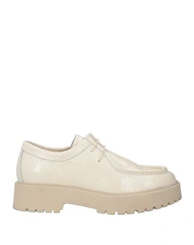 Nero Giardini Woman Lace-up Shoes Ivory Size 8 Leather In Neutral