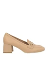 Nero Giardini Woman Loafers Beige Size 6 Leather In Beige