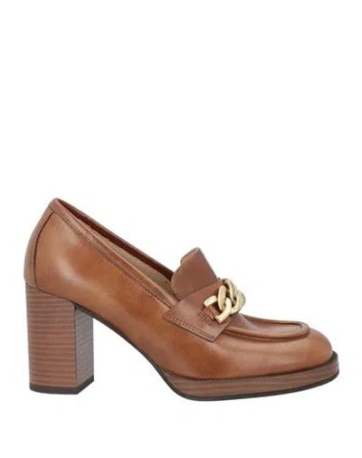 Nero Giardini Woman Loafers Brown Size 8 Leather