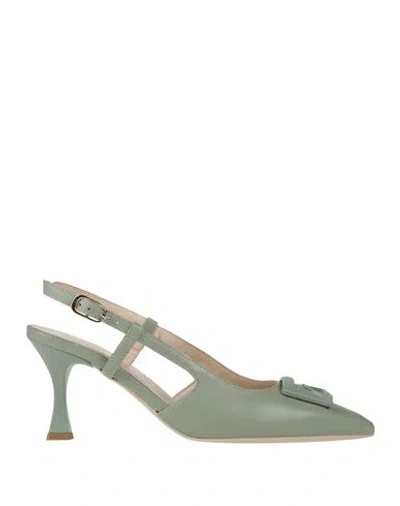 Nero Giardini Woman Pumps Sage Green Size 8 Leather