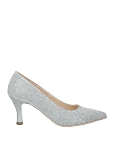 Nero Giardini Woman Pumps Silver Size 5 Textile Fibers In Gray