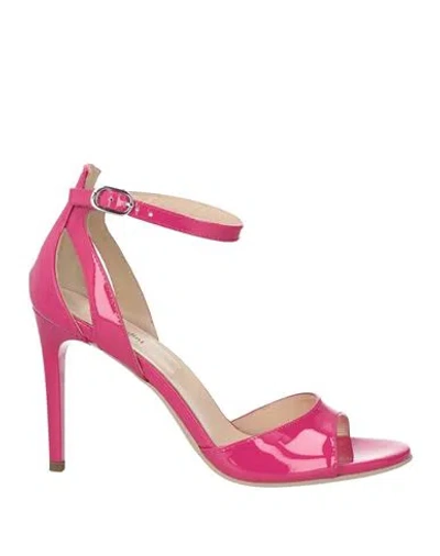 Nero Giardini Woman Sandals Fuchsia Size 7 Leather In Pink