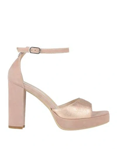 Nero Giardini Woman Sandals Rose Gold Size 8 Leather