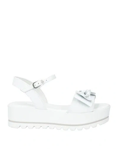 Nero Giardini Woman Sandals White Size 6 Leather