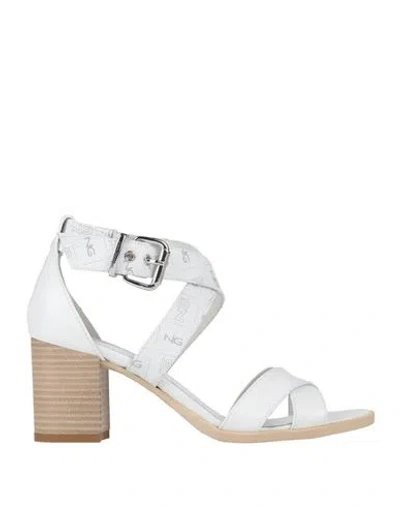 Nero Giardini Woman Sandals White Size 6 Leather