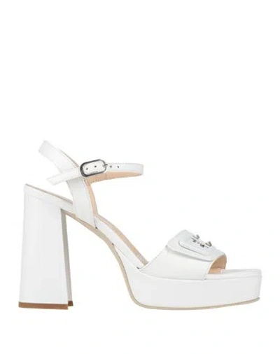 Nero Giardini Woman Sandals White Size 8 Leather