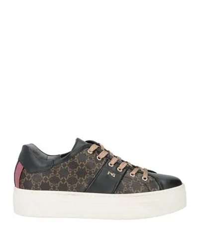 Nero Giardini Woman Sneakers Black Size 9 Leather, Synthetic Fibers