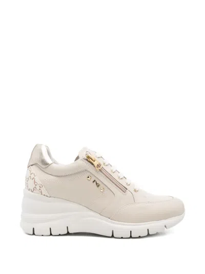 Nero Giardini Zip-up Panelled Sneakers In Neutral