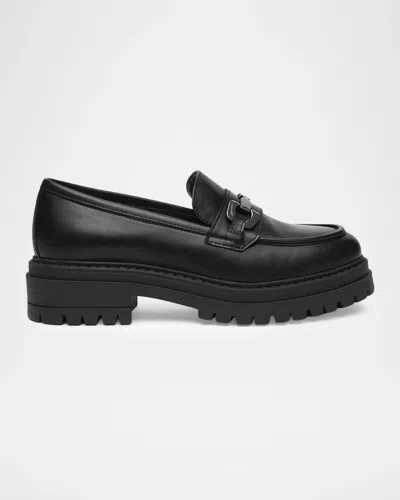 Nerogiardini 40mm Leather Horsebit Loafers In Black