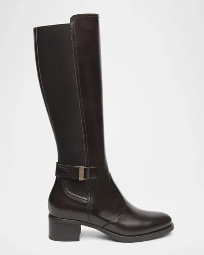 Nerogiardini 40mm Leather Knee-high Boots In Brown