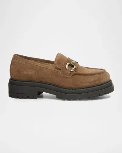Nerogiardini 40mm Suede Horsebit Loafers In Brown