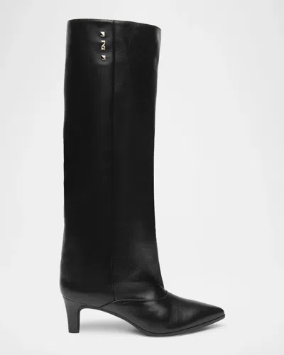 Nerogiardini 50mm Leather Knee-high Boots In Multi