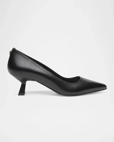 Nerogiardini 50mm Leather Mid-heel Pumps In Black