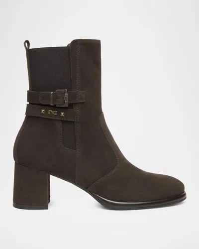 Nerogiardini 60mm Suede Ankle Boots In Brown