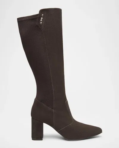 Nerogiardini 75mm Stretch Suede Knee-high Boots In Multi