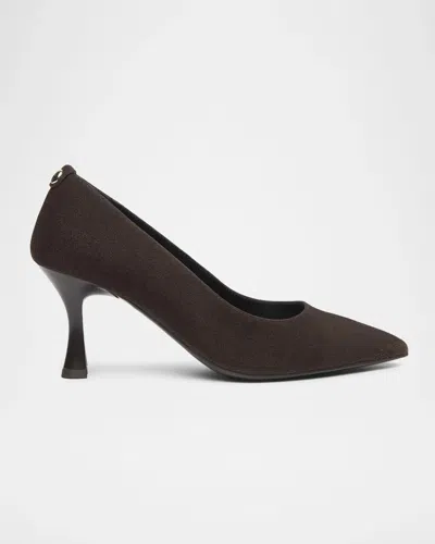 Nerogiardini 75mm Suede Mid-heel Pumps In Burgundy