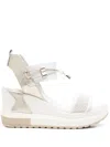 Nerogiardini 80mm Leather Wedge Sandals In Neutral