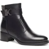 Nerogiardini Leather Buckle Ankle Booties In Black