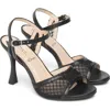 Nerogiardini Ankle Strap Mesh Sandal In Black