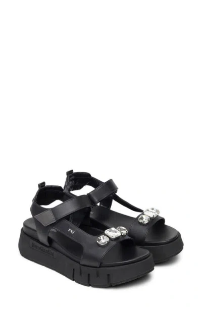 Nerogiardini Ankle Strap Platform Sandal In Black