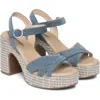 Nerogiardini Ankle Strap Platform Sandal In Blue