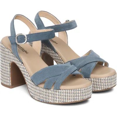 Nerogiardini Ankle Strap Platform Sandal In Blue