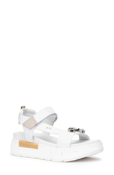 Nerogiardini Ankle Strap Platform Sandal In White