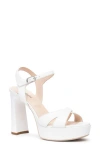 Nerogiardini Ankle Strap Platform Sandal In White