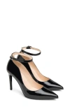 Nerogiardini Ankle Strap Pointed Toe Pump In Black