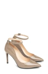 Nerogiardini Ankle Strap Pointed Toe Pump In Gray
