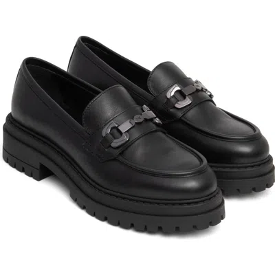 Nerogiardini Bit Platform Lug Sole Loafer In Black