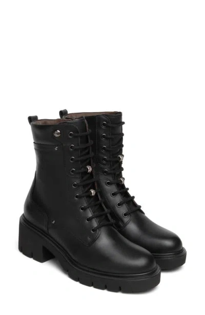 Nerogiardini Block Heel Combat Boot In Black