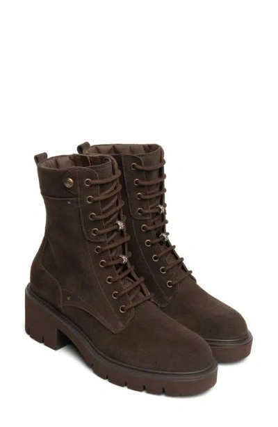 Nerogiardini Block Heel Combat Boot In Brown
