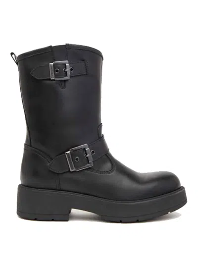 Nerogiardini Leather Boots In Negro