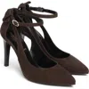 Nerogiardini Bow Ankle Strap Pump In Brown