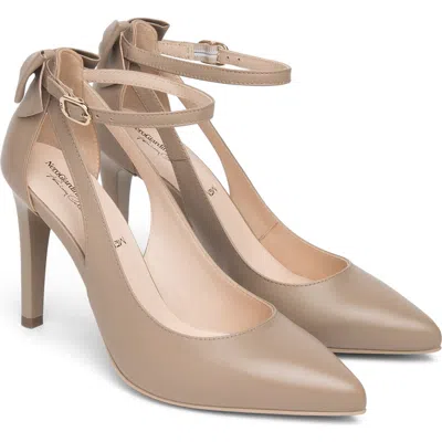 Nerogiardini Bow Ankle Strap Pump In Brown