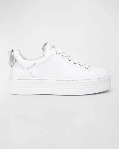NEROGIARDINI BOW LEATHER SKATER SNEAKER