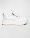 Nerogiardini Bow Platform Leather Sneakers In White