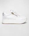 Nerogiardini Bow Platform Leather Sneakers In White