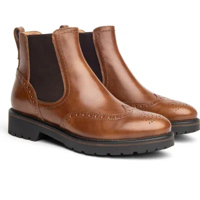 Nerogiardini Brogue Chelsea Boot In Brown