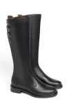 Nerogiardini Buckled Up Knee High Riding Boot In Black