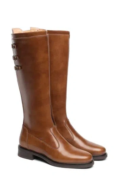 Nerogiardini Buckled Up Knee High Riding Boot In Brown