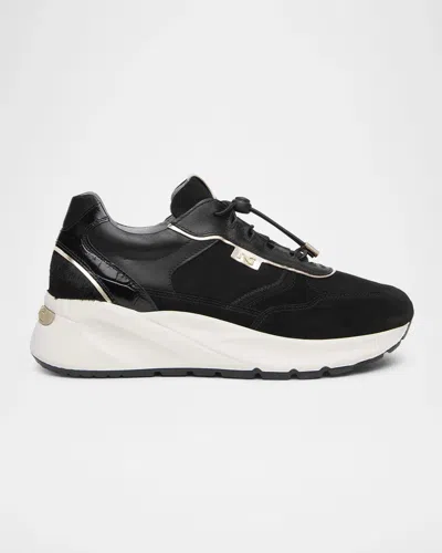 Nerogiardini Bungee Drawcord Suede Sneakers In Multi