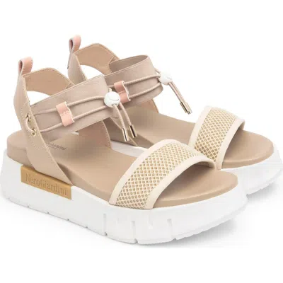 Nerogiardini Bungee Flatform Sandal In Latte